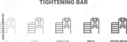 tightening bar icon. Thin, regular, bold and more style tightening bar icon from Fitness and Gym collection. Editable tightening bar symbol can be used web and mobile