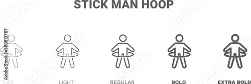 stick man hoop icon. Thin  regular  bold and more style stick man hoop icon from Fitness and Gym collection. Editable stick man hoop symbol can be used web and mobile