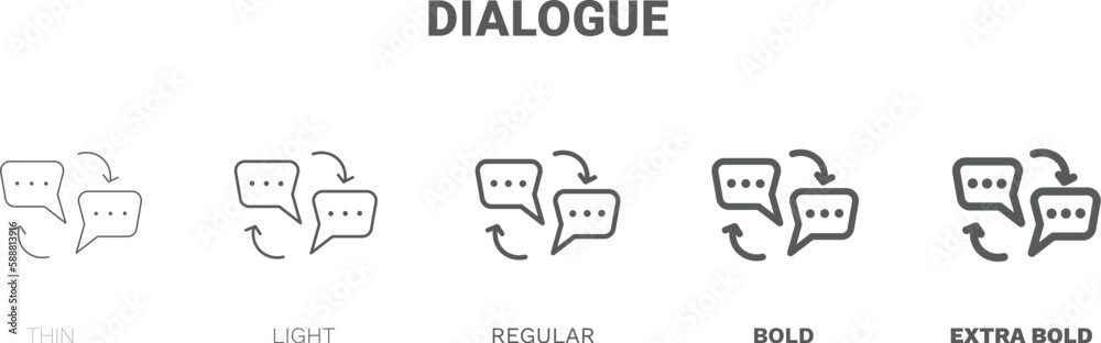 Fototapeta premium dialogue icon. Thin, regular, bold and more dialogue icon from Human Resources collection. Editable dialogue symbol can be used web and mobile