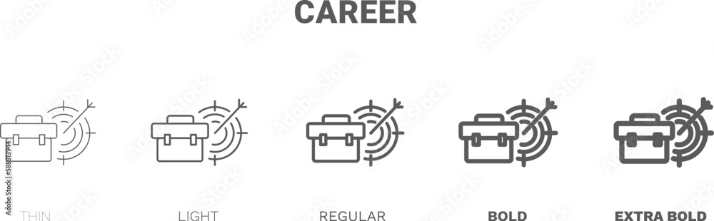 career icon. Thin, regular, bold and more career icon from Human Resources collection. Editable career symbol can be used web and mobile