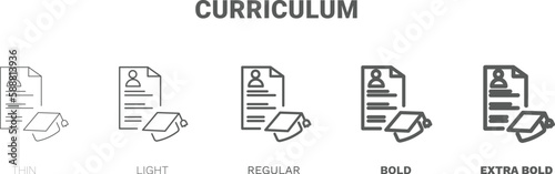 curriculum icon. Thin, regular, bold and more curriculum icon from Human Resources collection. Editable curriculum symbol can be used web and mobile