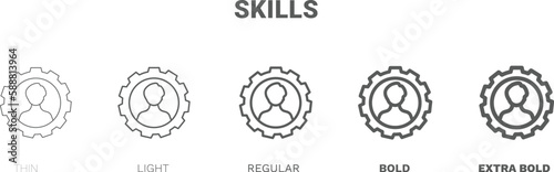 skills icon. Thin, regular, bold and more skills icon from Human Resources collection. Editable skills symbol can be used web and mobile