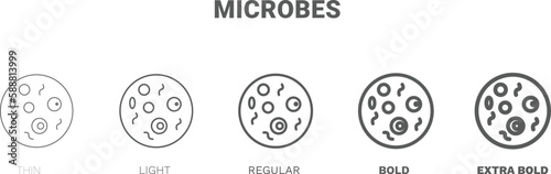 microbes icon. Thin, regular, bold and more style microbes icon from Hygiene and Sanitation collection. Editable microbes symbol can be used web and mobile