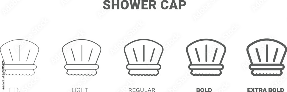 shower cap icon. Thin, regular, bold and more style shower cap icon from Hygiene and Sanitation collection. Editable shower cap symbol can be used web and mobile shower cap icon. Thin, regular, bold and more style shower cap icon from Hygiene and Sanitation collection. Editable shower cap symbol can be used web and mobile