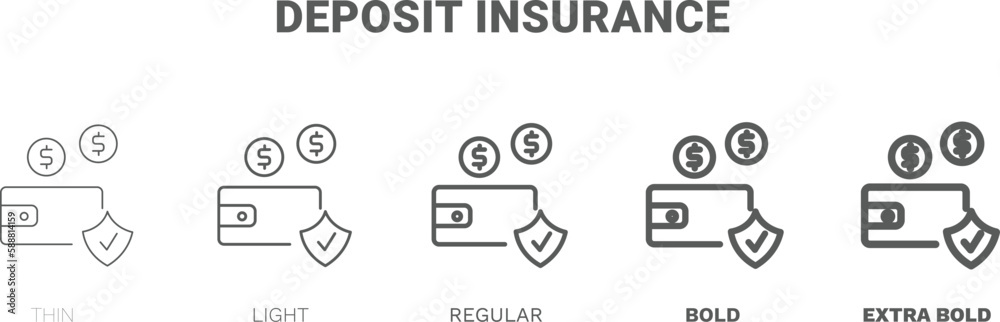 deposit insurance icon. Thin, regular, bold and more deposit insurance icon from Insurance and Coverage collection. Editable deposit insurance symbol can be used web and mobile deposit insurance icon. Thin, regular, bold and more deposit insurance icon from Insurance and Coverage collection. Editable deposit insurance symbol can be used web and mobile