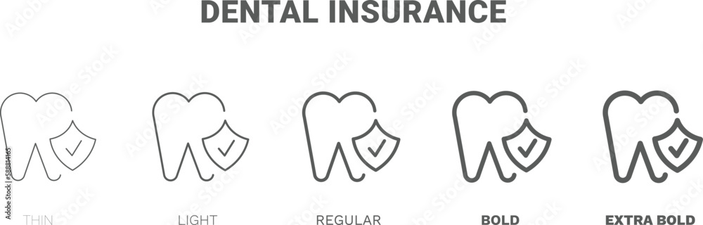 dental insurance icon. Thin, regular, bold and more dental insurance icon from Insurance and Coverage collection. Editable dental insurance symbol can be used web and mobile dental insurance icon. Thin, regular, bold and more dental insurance icon from Insurance and Coverage collection. Editable dental insurance symbol can be used web and mobile