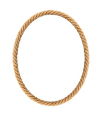 Oval rope frame -Endless rope loop isolated on white