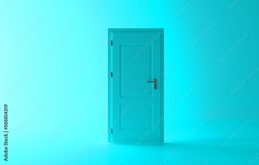 Closed blue door with frame Isolated on background, 3d rendering design.
Closed blue door with frame Isolated on background, 3d rendering design.