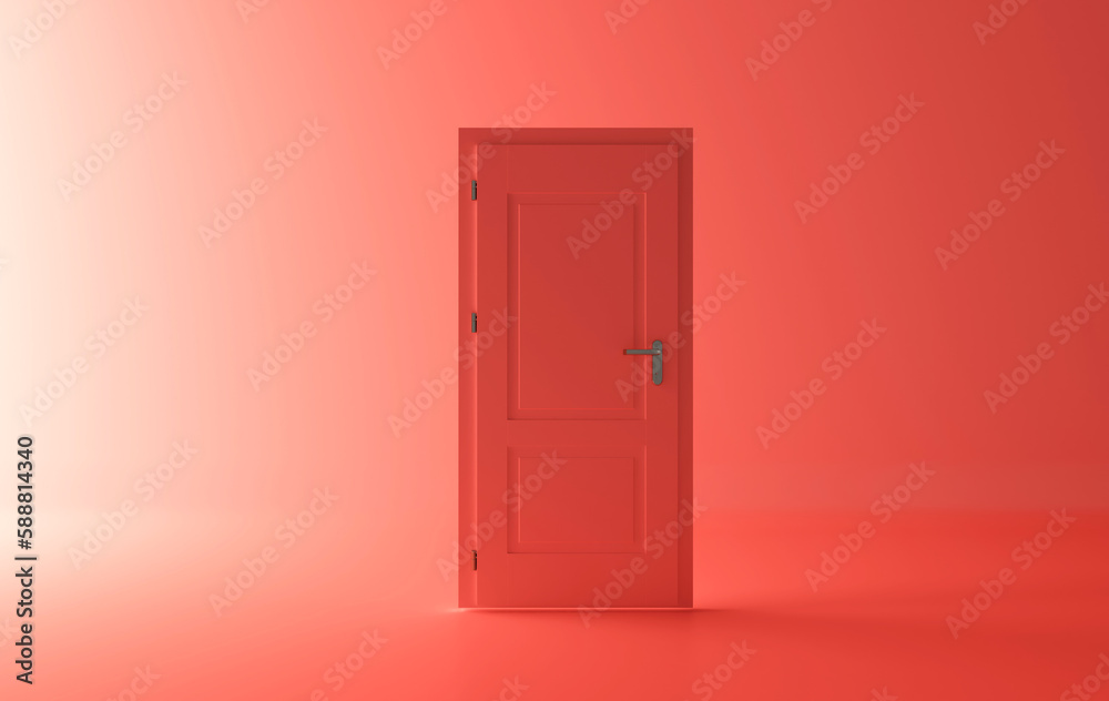 Closed red door with frame Isolated on background, 3d rendering design.
Closed red door with frame Isolated on background, 3d rendering design.