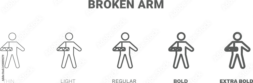 broken arm icon. Thin, regular, bold and more broken arm icon from Insurance and Coverage collection. Editable broken arm symbol can be used web and mobile broken arm icon. Thin, regular, bold and more broken arm icon from Insurance and Coverage collection. Editable broken arm symbol can be used web and mobile