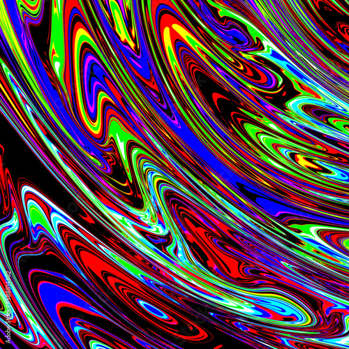 Marbled glitch abstract psychedelic texture, Trippy strip acid pattern. Neon color wavy background 