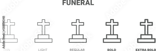 funeral icon. Thin, regular, bold and more funeral icon from Insurance and Coverage collection. Editable funeral symbol can be used web and mobile