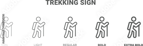 trekking sign icon. Thin, regular, bold and more trekking sign icon from sport and game collection. Editable trekking sign symbol can be used web and mobile