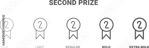 second prize icon. Thin, regular, bold and more second prize icon from sport and game collection. Editable second prize symbol can be used web and mobile