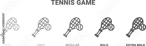 tennis game icon. Thin, regular, bold and more tennis game icon from sport and game collection. Editable tennis game symbol can be used web and mobile