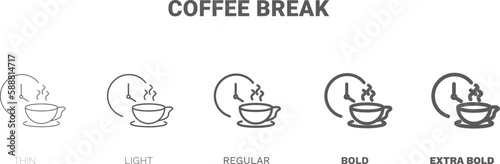coffee break icon. Thin, regular, bold and more style coffee break icon from startup and strategy collection. Editable coffee break symbol can be used web and mobile