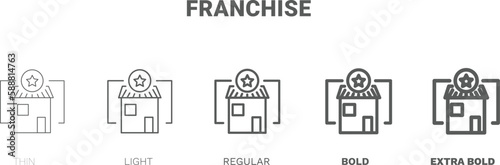 franchise icon. Thin, regular, bold and more style franchise icon from startup and strategy collection. Editable franchise symbol can be used web and mobile