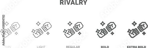 rivalry icon. Thin, regular, bold and more style rivalry icon from startup and strategy collection. Editable rivalry symbol can be used web and mobile