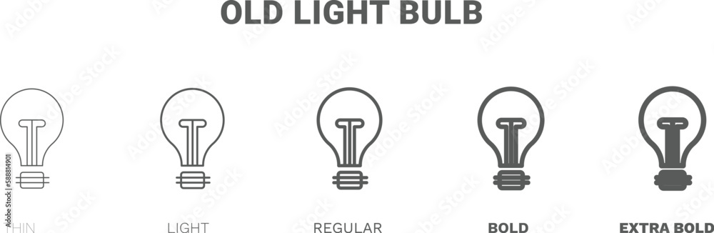 old light bulb icon. Thin, regular, bold and more style old light bulb icon from technology collection. Editable old light bulb symbol can be used web and mobile old light bulb icon. Thin, regular, bold and more style old light bulb icon from technology collection. Editable old light bulb symbol can be used web and mobile