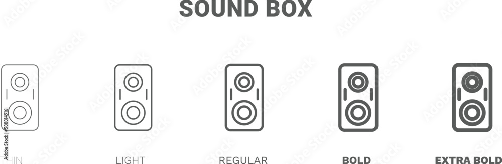 sound box icon. Thin, regular, bold and more style sound box icon from technology collection. Editable sound box symbol can be used web and mobile sound box icon. Thin, regular, bold and more style sound box icon from technology collection. Editable sound box symbol can be used web and mobile