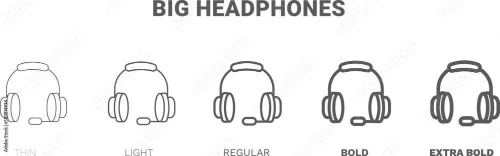 big headphones icon. Thin, regular, bold and more style big headphones icon from technology collection. Editable big headphones symbol can be used web and mobile big headphones icon. Thin, regular, bold and more style big headphones icon from technology collection. Editable big headphones symbol can be used web and mobile