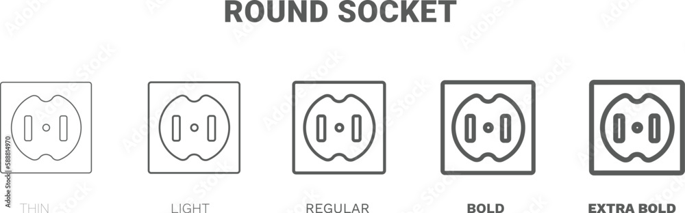 round socket icon. Thin, regular, bold and more style round socket icon from technology collection. Editable round socket symbol can be used web and mobile round socket icon. Thin, regular, bold and more style round socket icon from technology collection. Editable round socket symbol can be used web and mobile