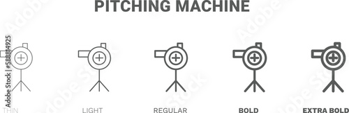 pitching machine icon. Thin, regular, bold and more style pitching machine icon from technology collection. Editable pitching machine symbol can be used web and mobile
