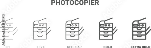 photocopier icon. Thin, regular, bold and more style photocopier icon from technology collection. Editable photocopier symbol can be used web and mobile