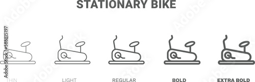 stationary bike icon. Thin, regular, bold and more style stationary bike icon from health and medical collection. Editable stationary bike symbol can be used web and mobile