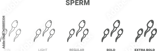 sperm icon. Thin, regular, bold and more style sperm icon from health and medical collection. Editable sperm symbol can be used web and mobile