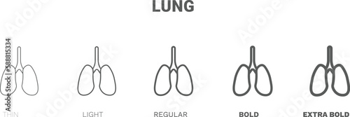 lung icon. Thin, regular, bold and more style lung icon from health and medical collection. Editable lung symbol can be used web and mobile