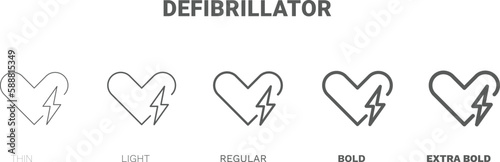 defibrillator icon. Thin, regular, bold and more style defibrillator icon from health and medical collection. Editable defibrillator symbol can be used web and mobile