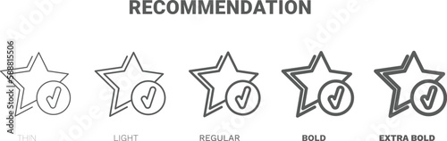 recommendation icon. Thin, regular, bold and more style recommendation icon from marketing collection. Editable recommendation symbol can be used web and mobile