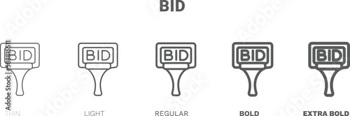 bid icon. Thin, regular, bold and more style bid icon from marketing collection. Editable bid symbol can be used web and mobile