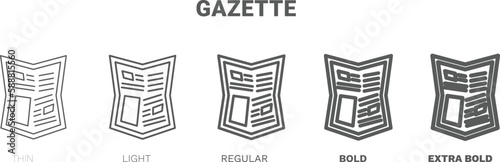 gazette icon. Thin, regular, bold and more style gazette icon from marketing collection. Editable gazette symbol can be used web and mobile