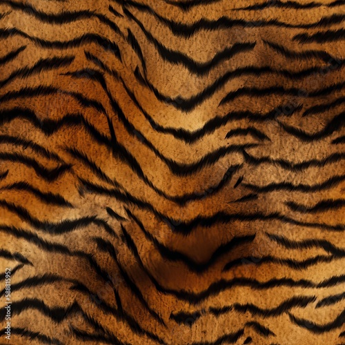 Unleash your wild side with a seamless tiger skin pattern. Perfect for fashion, home decor, and accessories. AI Generation