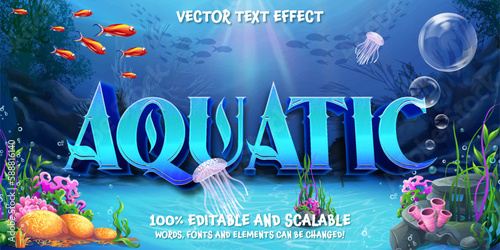 Editable text effect - under the sea style