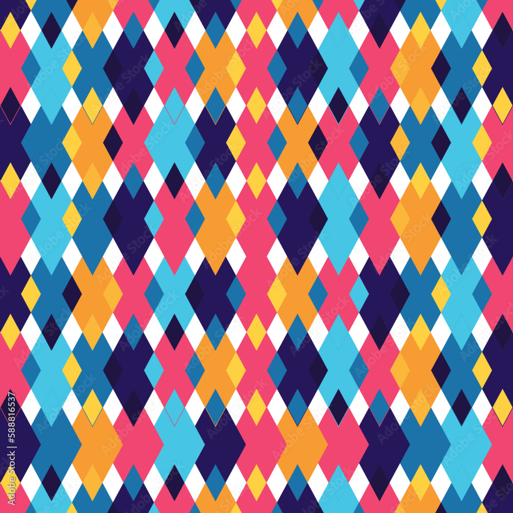 Argyle Style Diamond Shapes Pattern Stock Vector | Adobe Stock