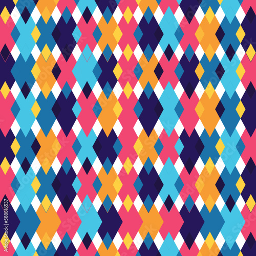 Argyle Style Diamond Shapes Pattern