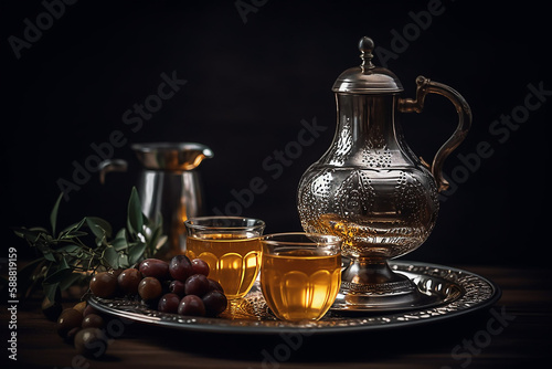 chá da manha em pires tradicional 