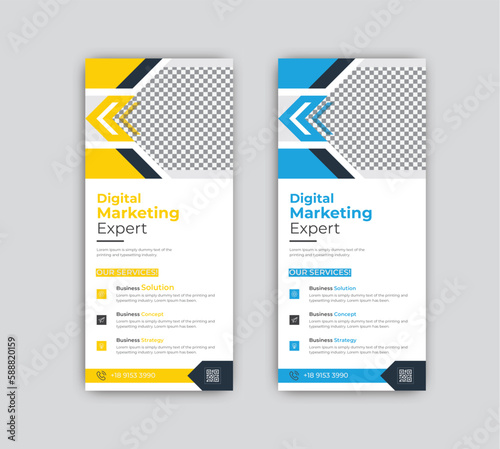 Creative digital marketing agency business rack card or dl flyer template design.