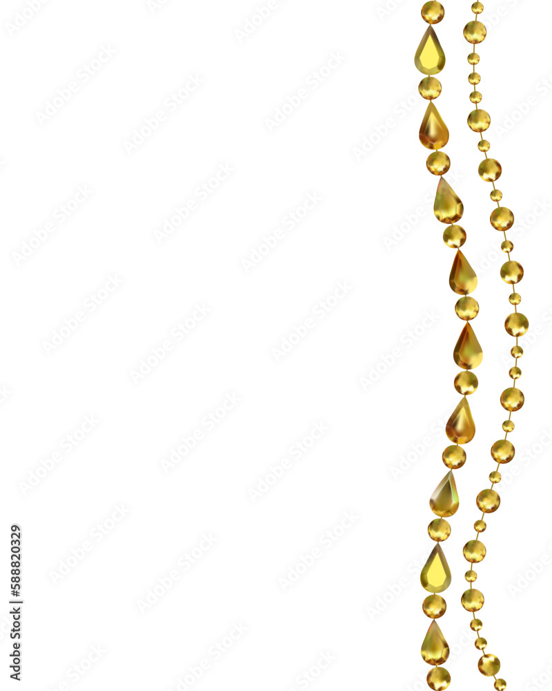 Golden decoration. Crystals. Pearl. Golden beads. Diamonds. Vector illustration. Background. Jewelry. Golden decoration. Crystals. Pearl. Golden beads. Diamonds. Vector illustration. Background. Jewelry.