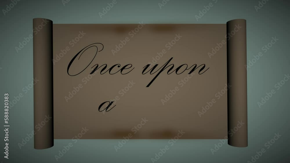 Once upon a time vintage style scroll 