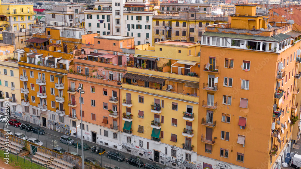 Φωτογραφία Aerial view of the San Lorenzo district of Rome, Italy