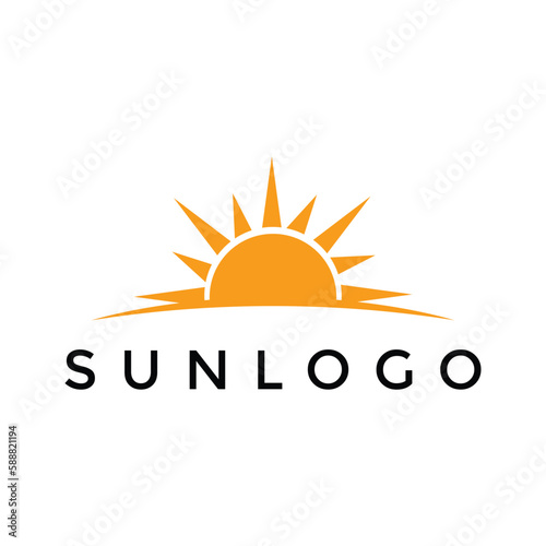 simple sun logo design template