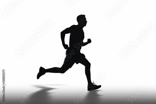 silhouette of a running man