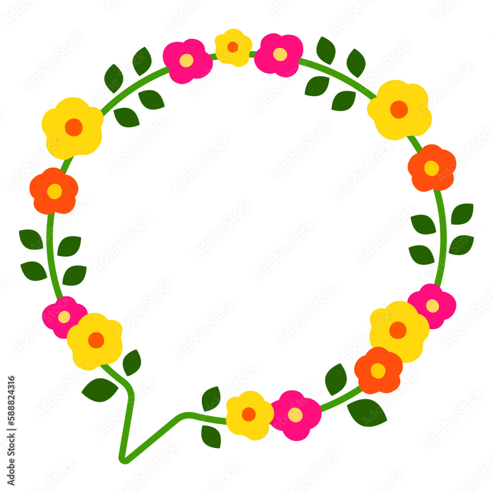 ポップで可愛い お花の吹き出し ポップで可愛い お花の吹き出し