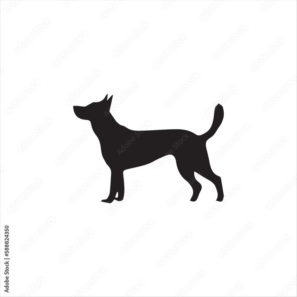  A nice standing dog silhouette vector art.