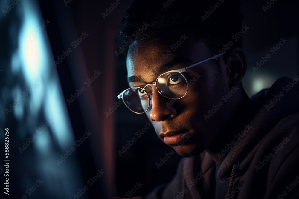 Portrait of students during study and classes. Generative AI	