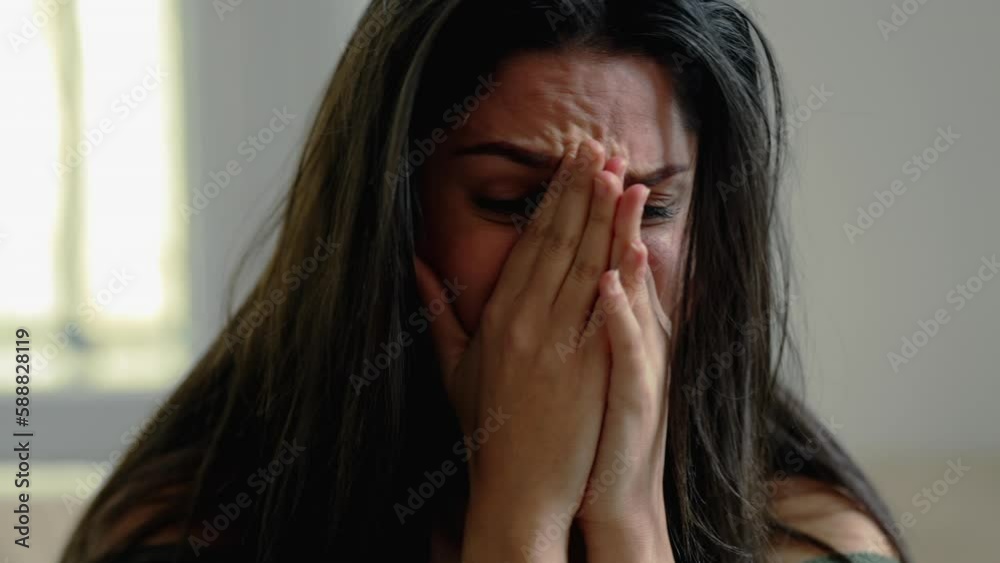 This video Distressed young woman struggling with overwhelming emotions This video Distressed young woman struggling with overwhelming emotions